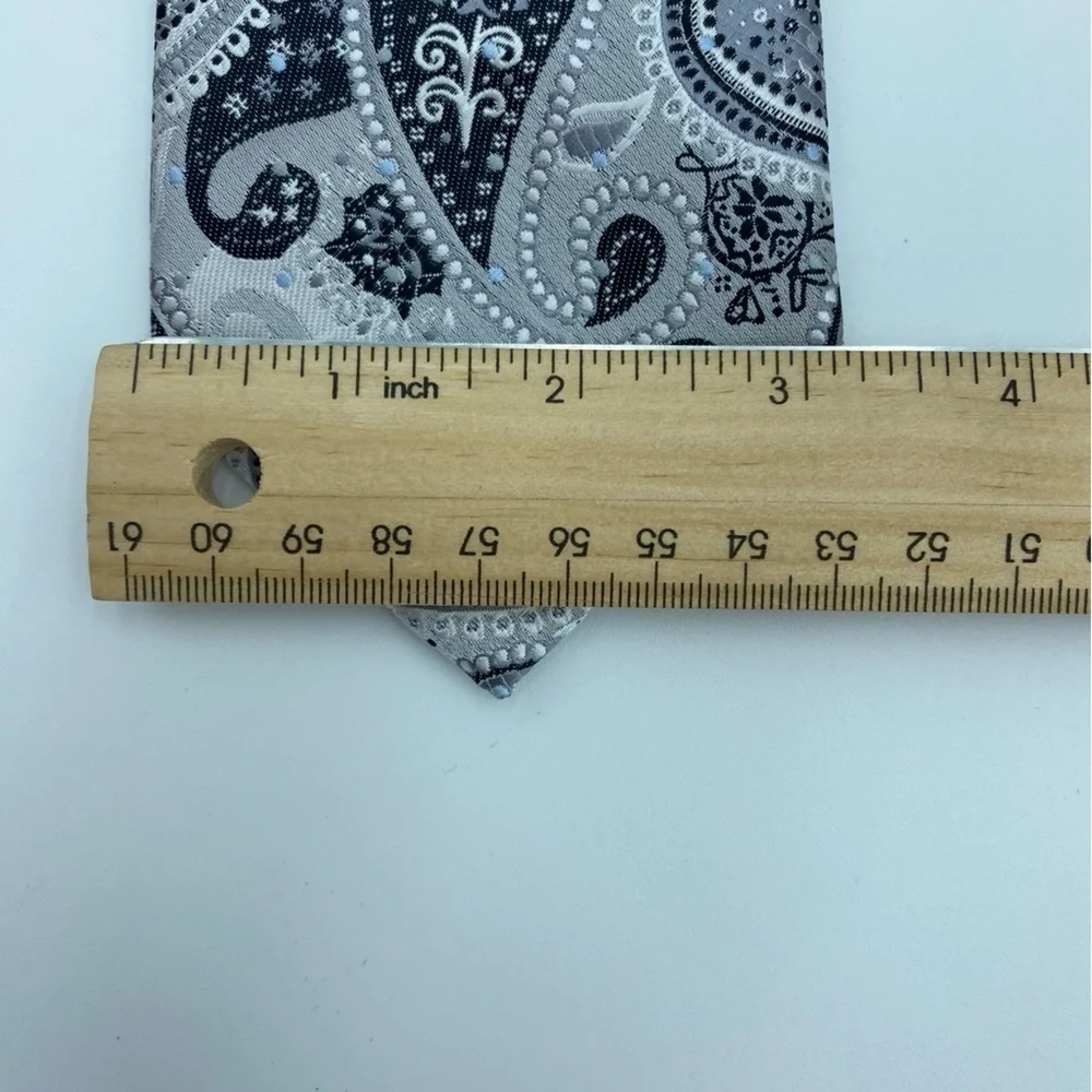 Bergamo Men’s Tie Gray‎ Silver & Paisley